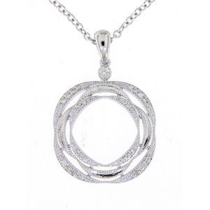 Real Diamond Cushion Style Pendant White Gold